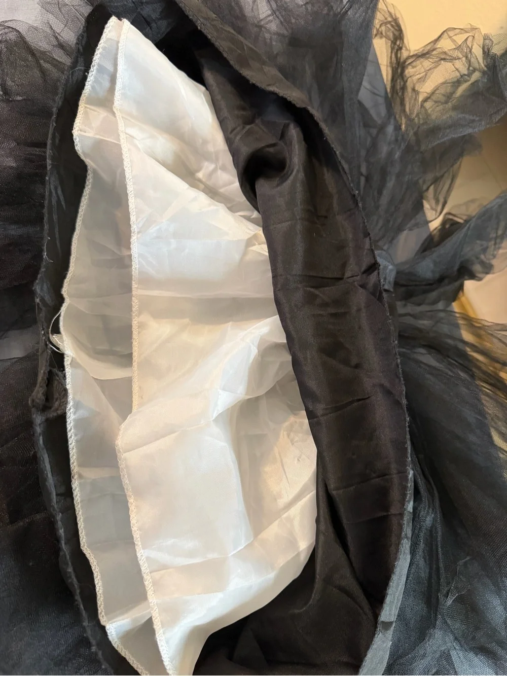 Girls Black Layered Tulle Mini Skirt